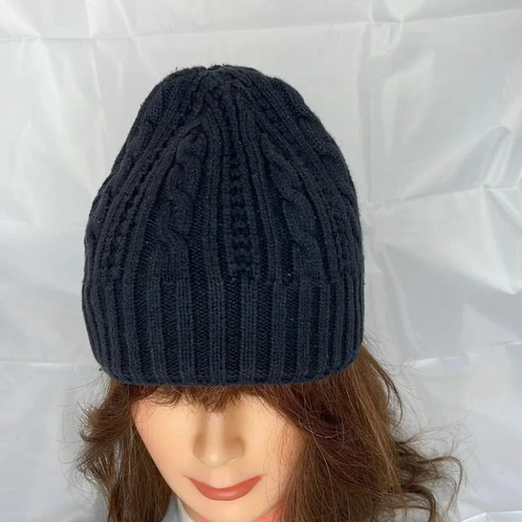DENVER HAYES Cable Knit Fleece Lined Black Beanie Hat Toque O/S - Picture 11 of 11
